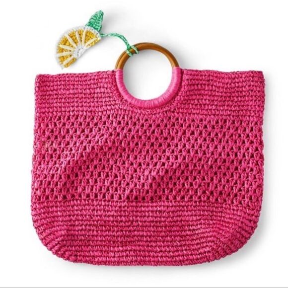 Tabitha Brown for Target- Red Avocado Woven Straw Tote - Picture 2 of 4
